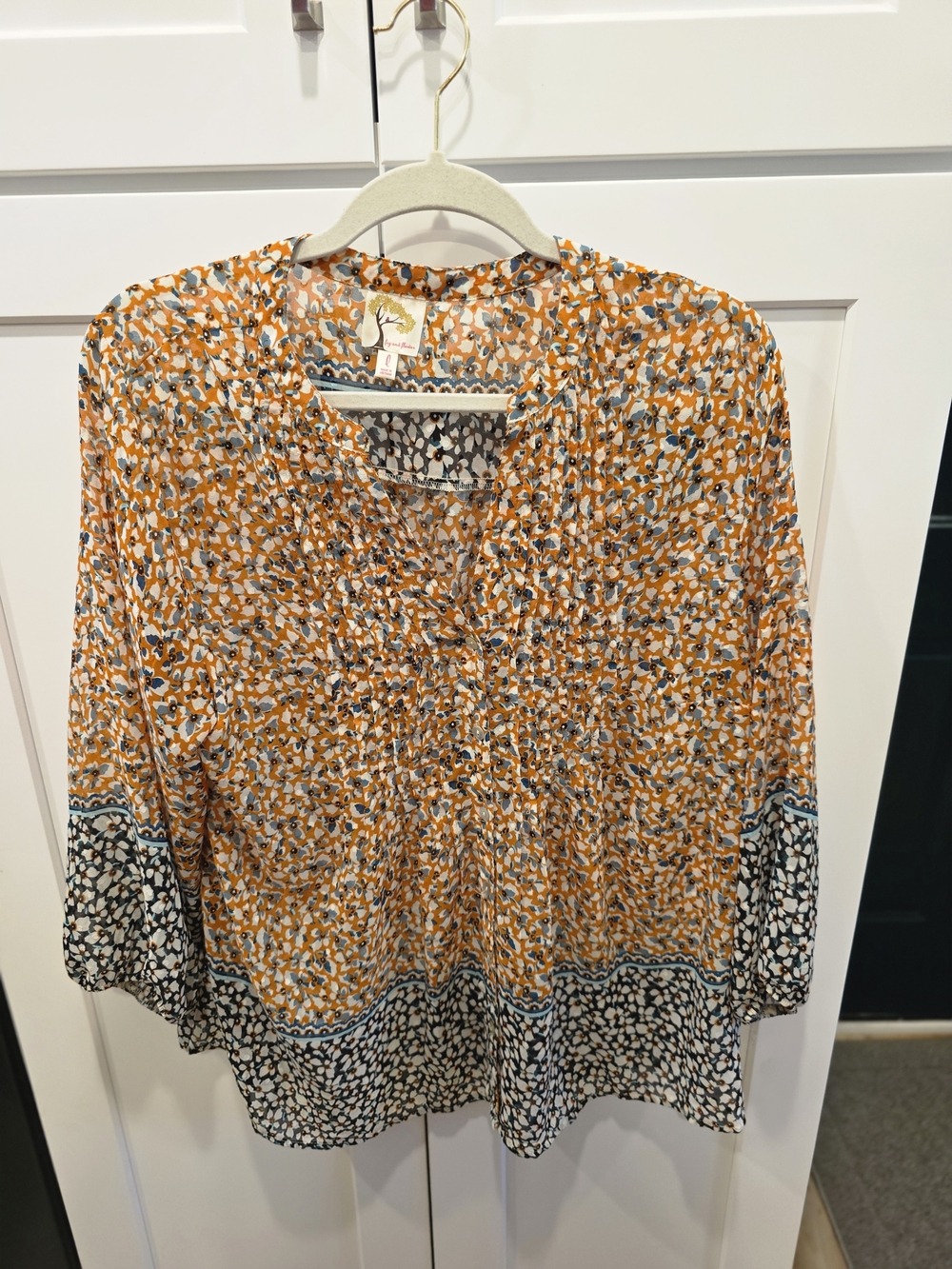 fig and flower Orange and Black Printed Tunic
